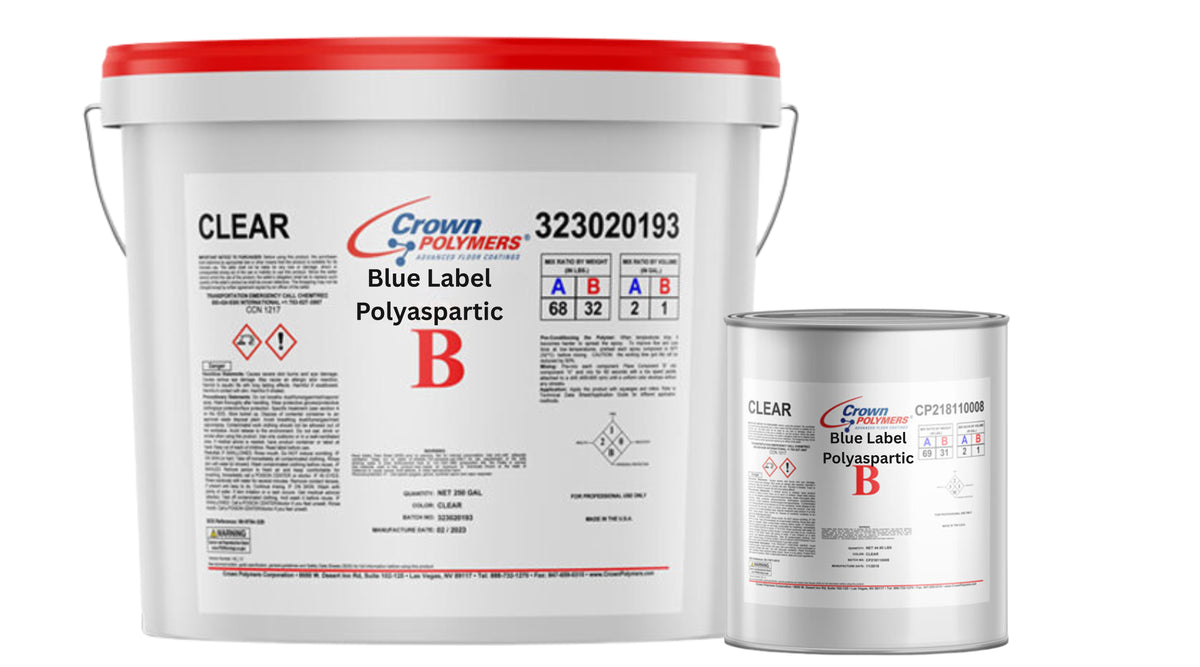 Crown Polymers Blue Label Polyaspartic 100 3 Gallons Clear — Bayarea ...